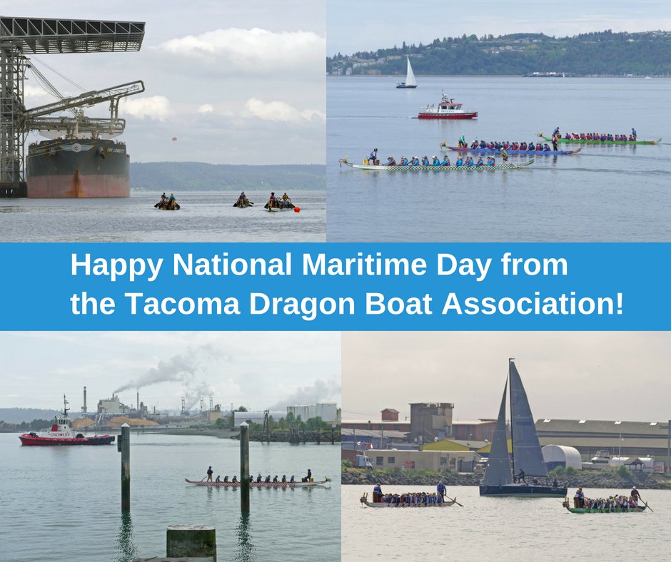 TTownDragonBoat's tweet photo. Happy #NationalMaritimeDay! We appreciate #maritime jobs and community in Tacoma! We regularly paddle near the container ships, tug boats, marinas and port. Photos from #RainierDragonBoatFestival on Saturday. https://t.co/2Rx38SaUBX #Tacoma #SouthSound #dragonboat #PierceCounty https://t.co/gdXiD87F8D