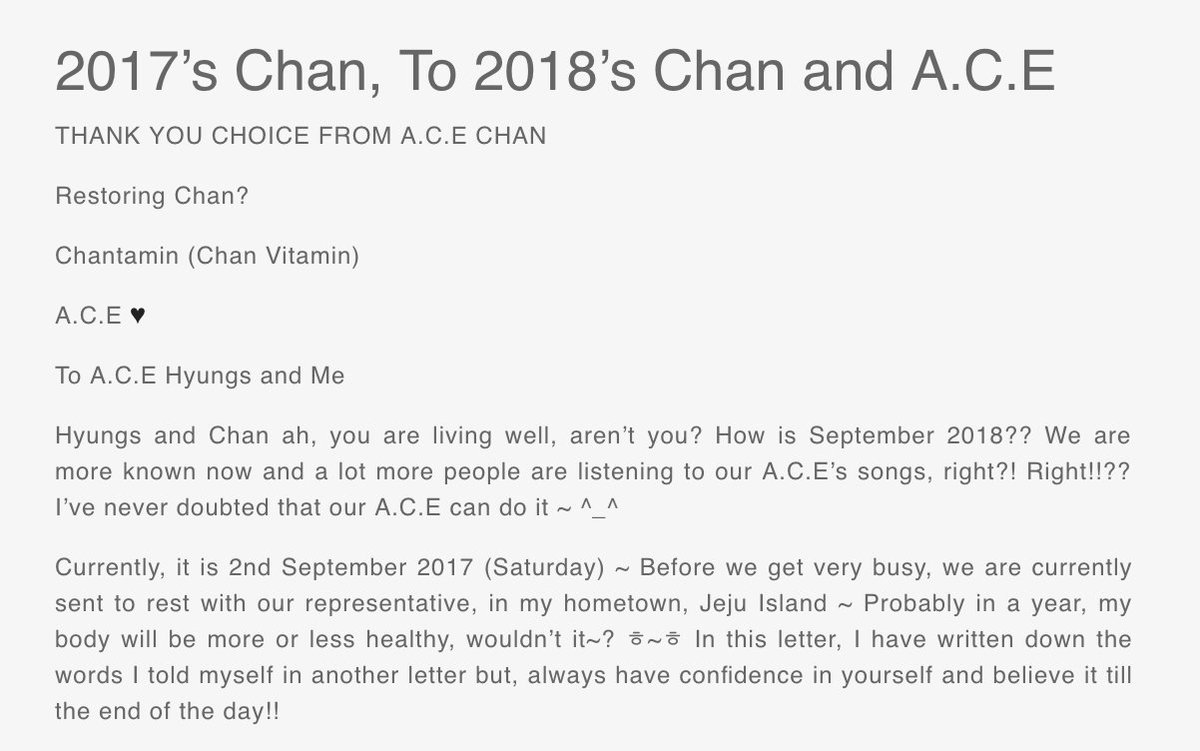 acetranslation's tweet photo. [180523] A.C.E Official Fan Cafe - From A.C.E update!✨

2017’s Chan, To 2018’s Chan and A.C.E
Source : https://t.co/k1mtNnblG3
Translation : https://t.co/dYeamexbrG

#ACE #JUN #DONGHUN #WOW #JASON #CHAN
#에이스 #준 #동훈 #와우 #제이슨 #찬 https://t.co/xYxZv0VSSJ