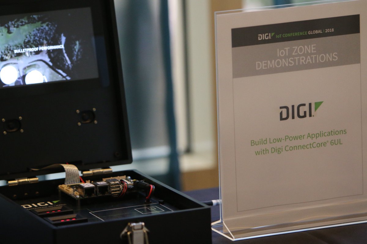 digidotcom's tweet image. This demo at #DigiGlobalIoT showcases the main features of the ConnectCore 6UL - hightlighting #connectivity, #security, Low-power operation, MCA, SBC and Video. Make at stop in the #IoT zone to see it in action.