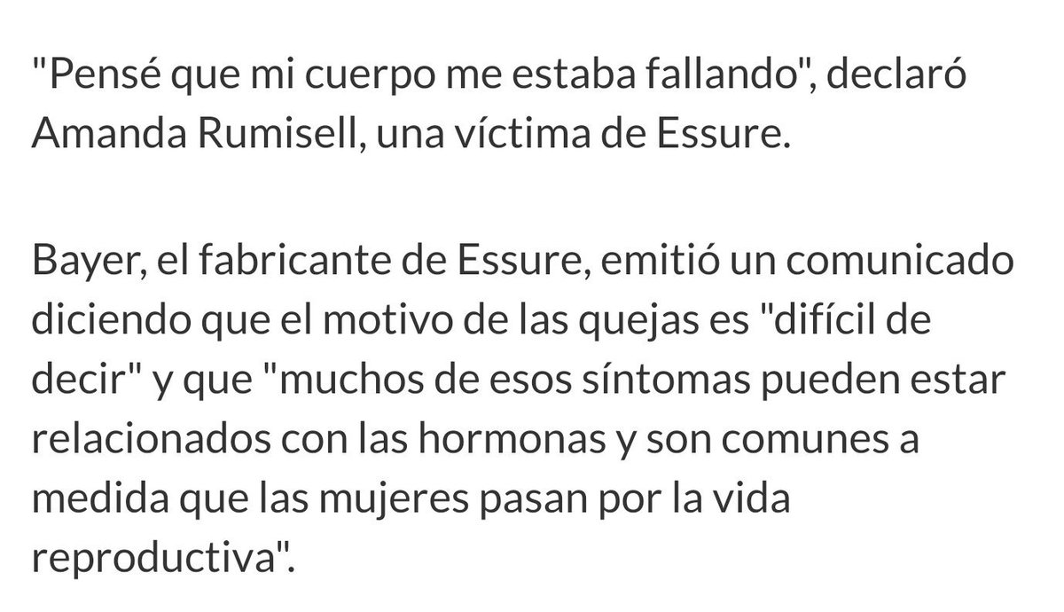 libreessure's tweet photo. La escusa perfecta para @BayerEspana quieren enmascarar los efectos secundarios de #Essure a los siglos hormonales de la mujer .
Tener la menopausia resulta que ahora es un calvario, de dolores.. hemorragias etc ... 
#Protocoloessureya 
@libreessure https://t.co/1PPdRGNqgy