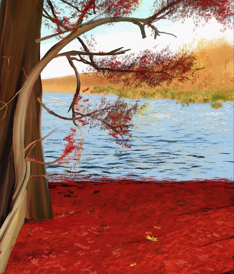 Autumn Trees #Painting Are you CURIOUS? goo.gl/79o4qs   
#art #contemporaryart #artwork #design #artist #instaart #arte #fineart #modernart #contemporary #artoftheday #interiordesign #interior #BeachHouse   #decoration #creative #homedecor #paintings #Lake #birds