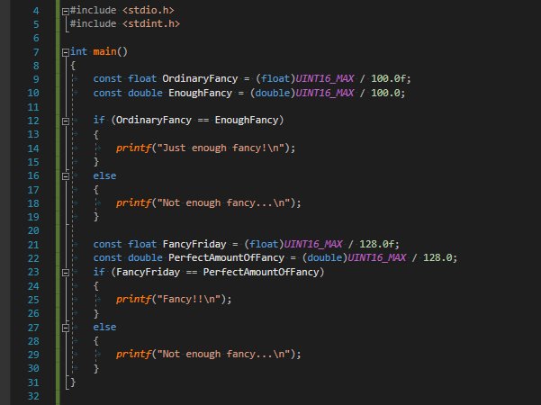 snowedinstudios's tweet photo. How well do you know your floating points? Can you tell us what is output from which printf()?
C++challenge, special #FancyFriday edition!
#CodeChallenge #TechTuesday #SnowedIn #CppChallenge https://t.co/PVX1lyMZfs