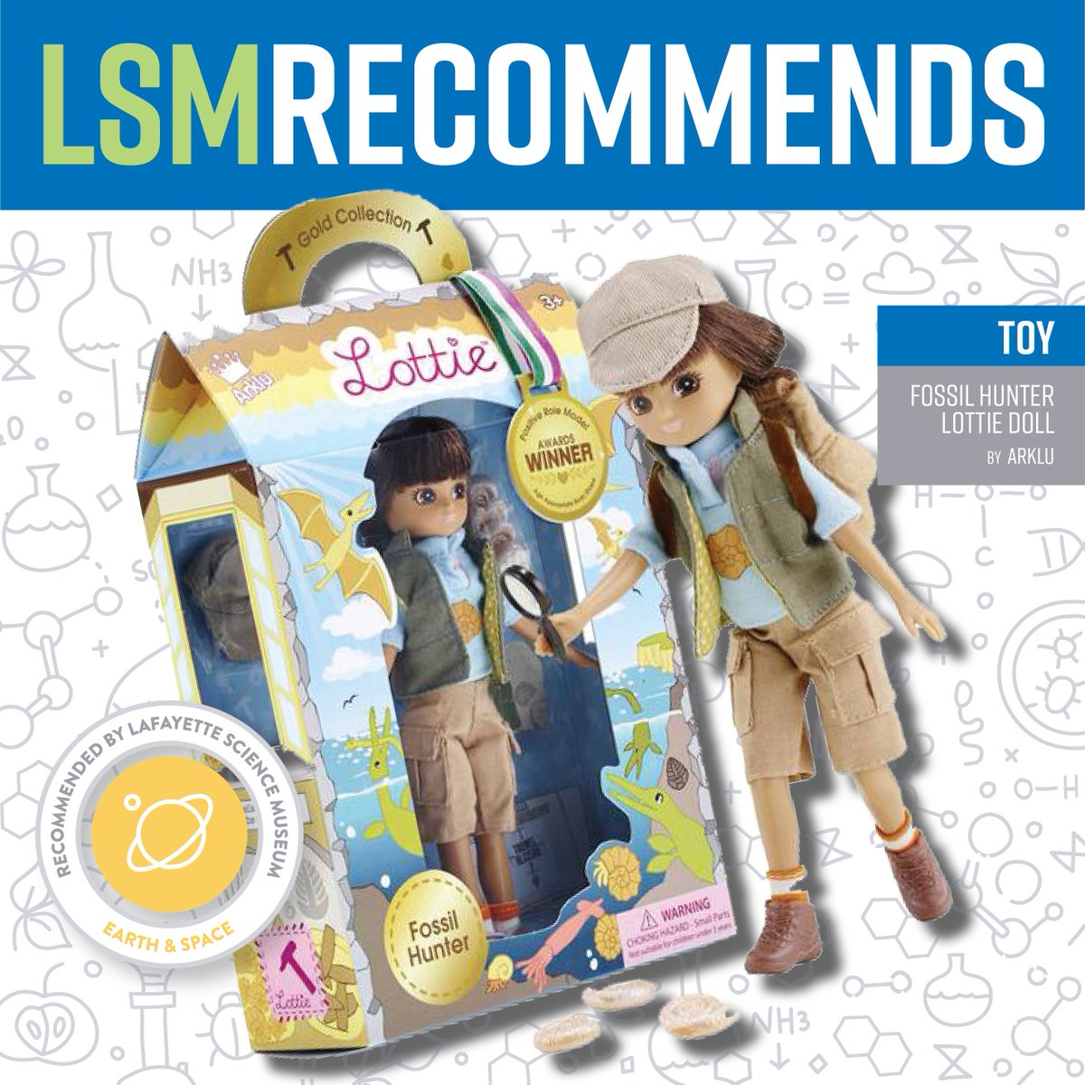 LafSciMuseum's tweet photo. #LSMRecommends Fossil Hunter Lottie Doll inspired by real-life fossil hunter and paleontologist Mary Anning! Learn more here: https://t.co/a6spH3T5Wg https://t.co/YJM2E9da5Y