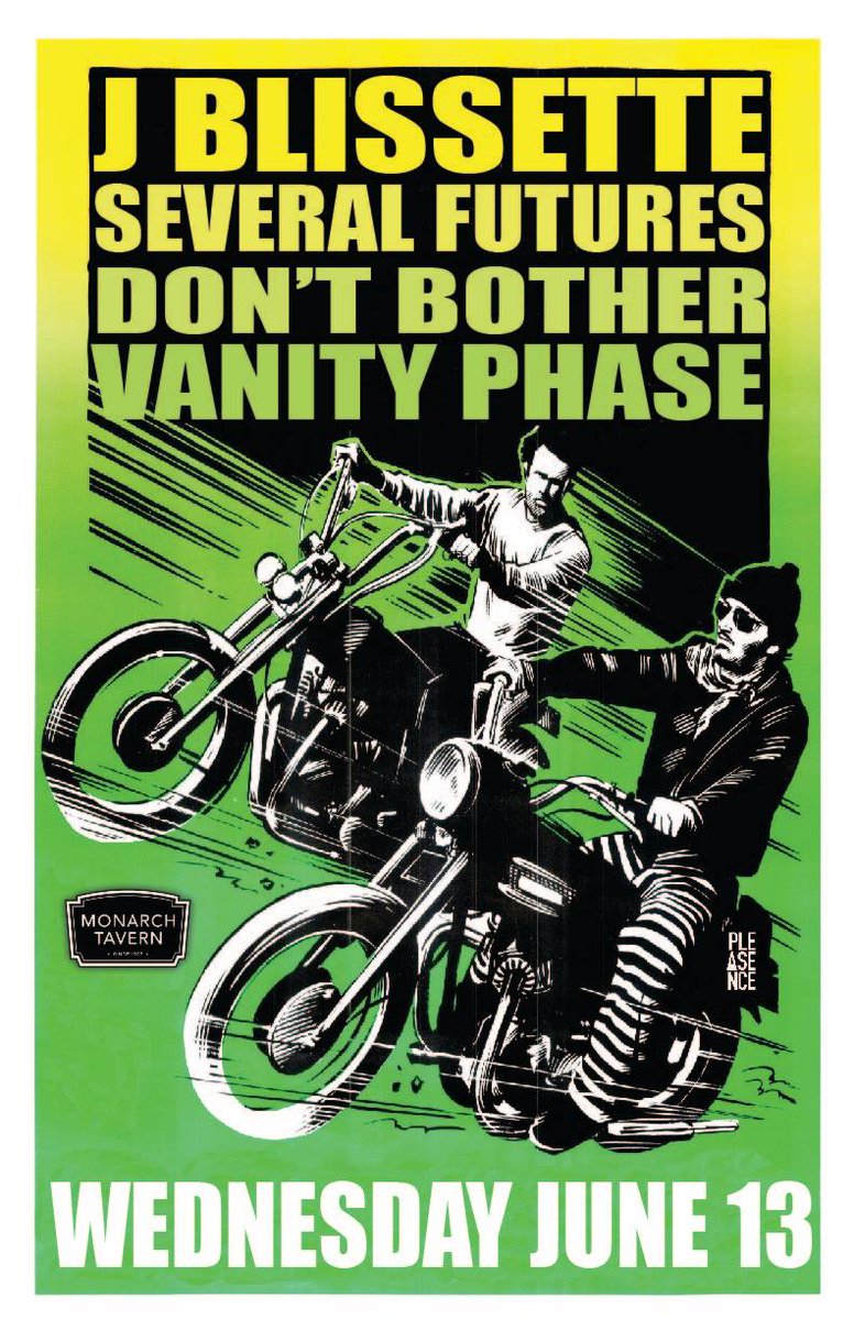 SeveralFutures's tweet photo. We return to "Toronto's live stages" June 13 @MonarchTavern at the behest of the excellent @Pleasencerecord alongside Lethbridge's J BLISSETTE, the debut of @vanityphasemusi &amp; Matt's side six-piece, Don't Bother! https://t.co/Ax4kqKxQF6 https://t.co/iwSIKodgwM
