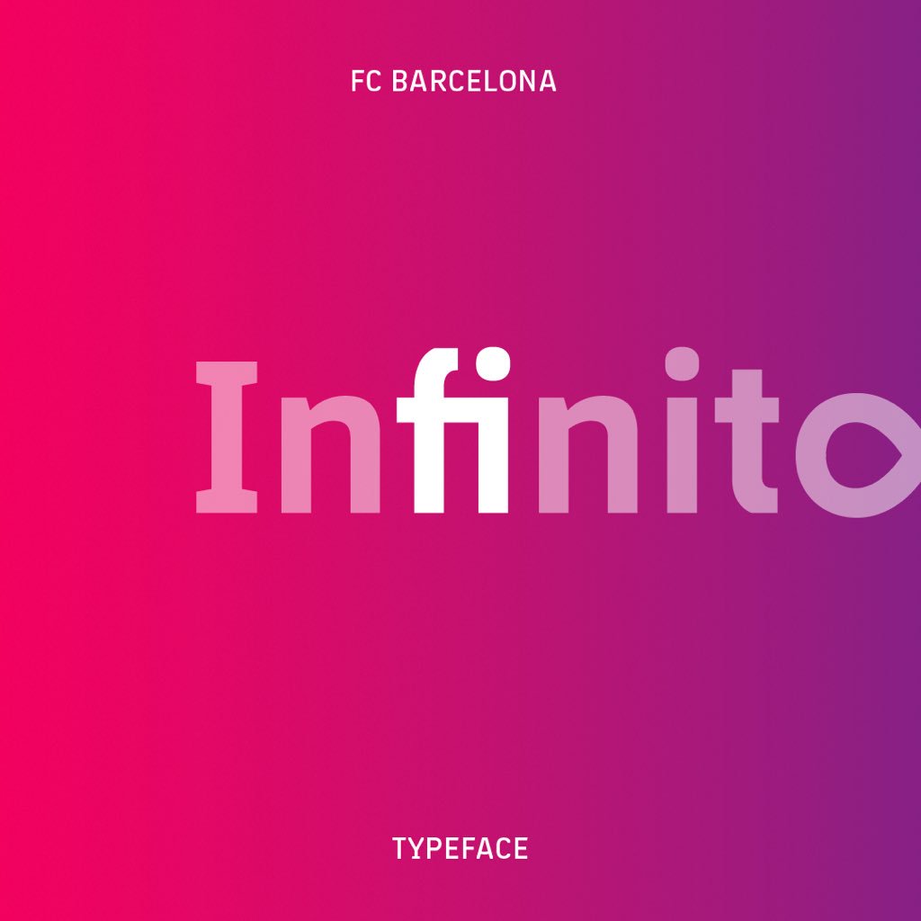 EstudioExtra's tweet photo. Infinito. Iniesta. Ligaduras. Tipografía. FCBARCELONA es la tipografía corporativa desarrollada conjuntamente con @summabranding desde @extratypedesign &amp; @extraestudio. https://t.co/DqCYsNGIkv