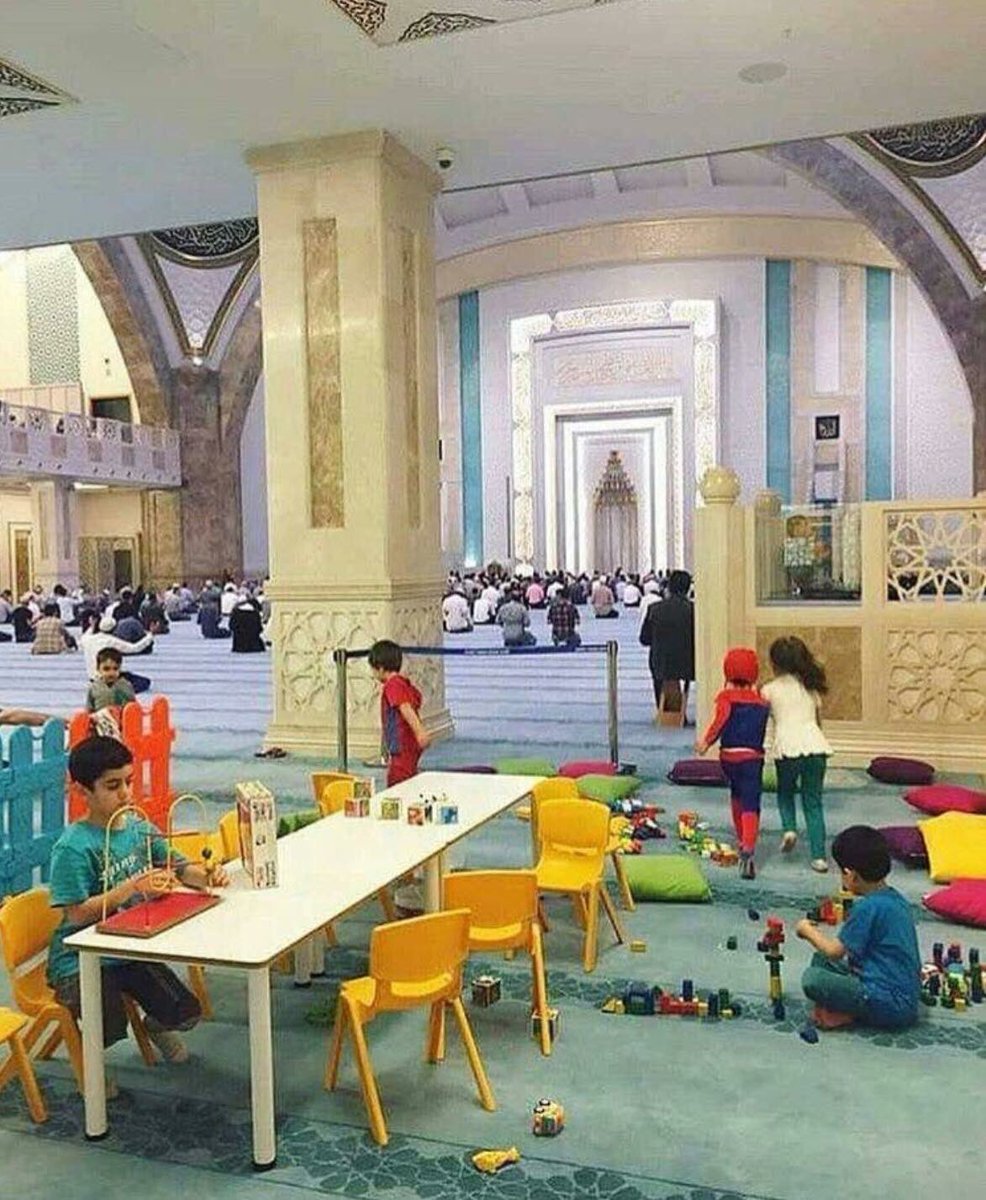 MasjidPics's tweet photo. This masjid in Turkey made a kids corner at the back to accommodate parents who want to bring their children with them, to attend the taraweeh prayers during Ramadan https://t.co/vra2SjO0Vh