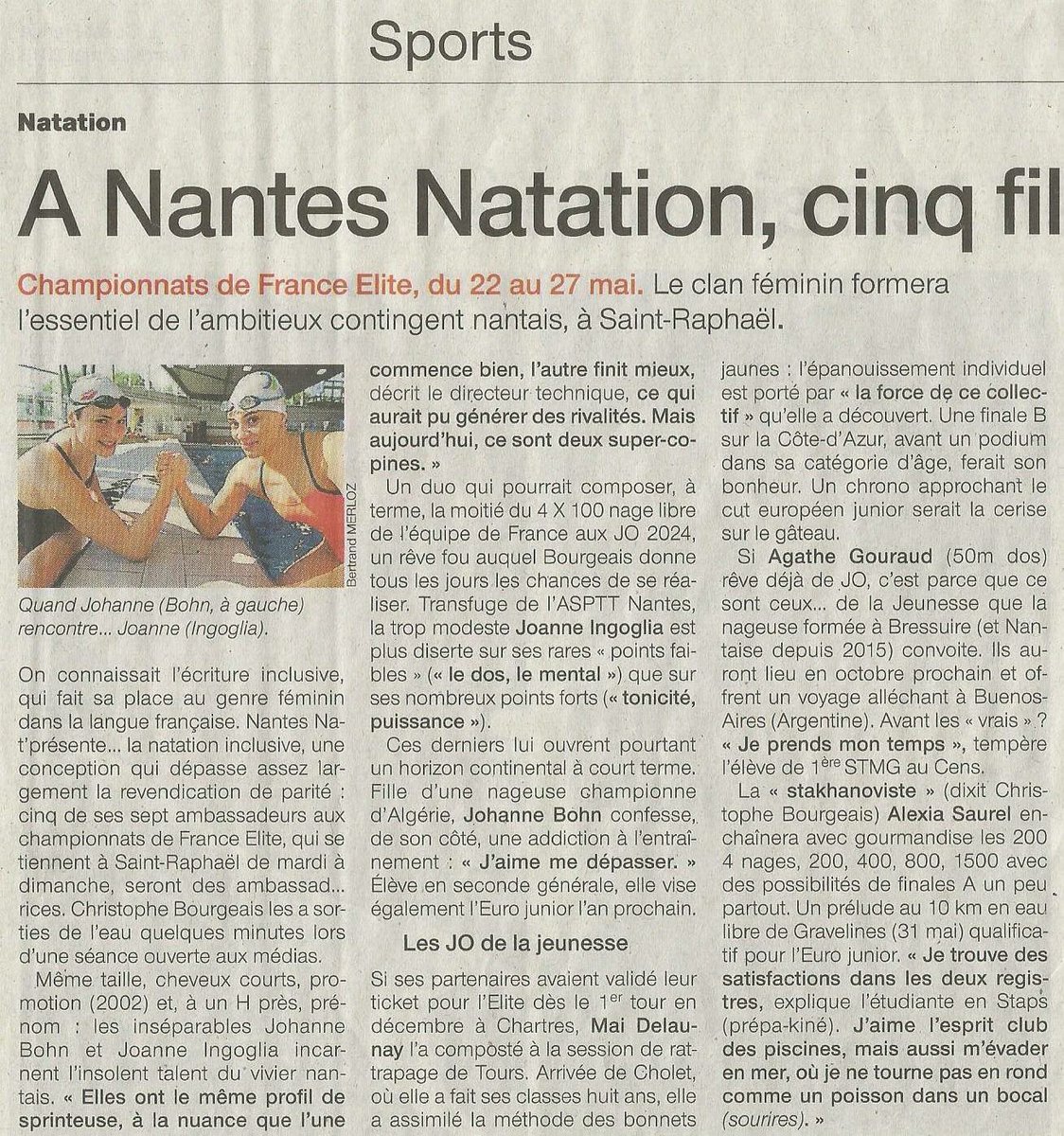 NantesNatation's tweet photo. Nos nantais dans la presse https://t.co/MSn3yzN76N