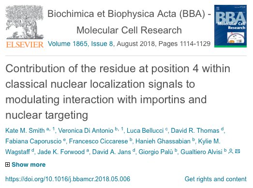 _Alvisilab_'s tweet photo. Final version finally online!
Find out the secrets of #nuclearimport here!
#BBA #trafficking #molecularcell #NLS #crystallography
https://t.co/BAUgkMOxXZ https://t.co/uANkHko6tW