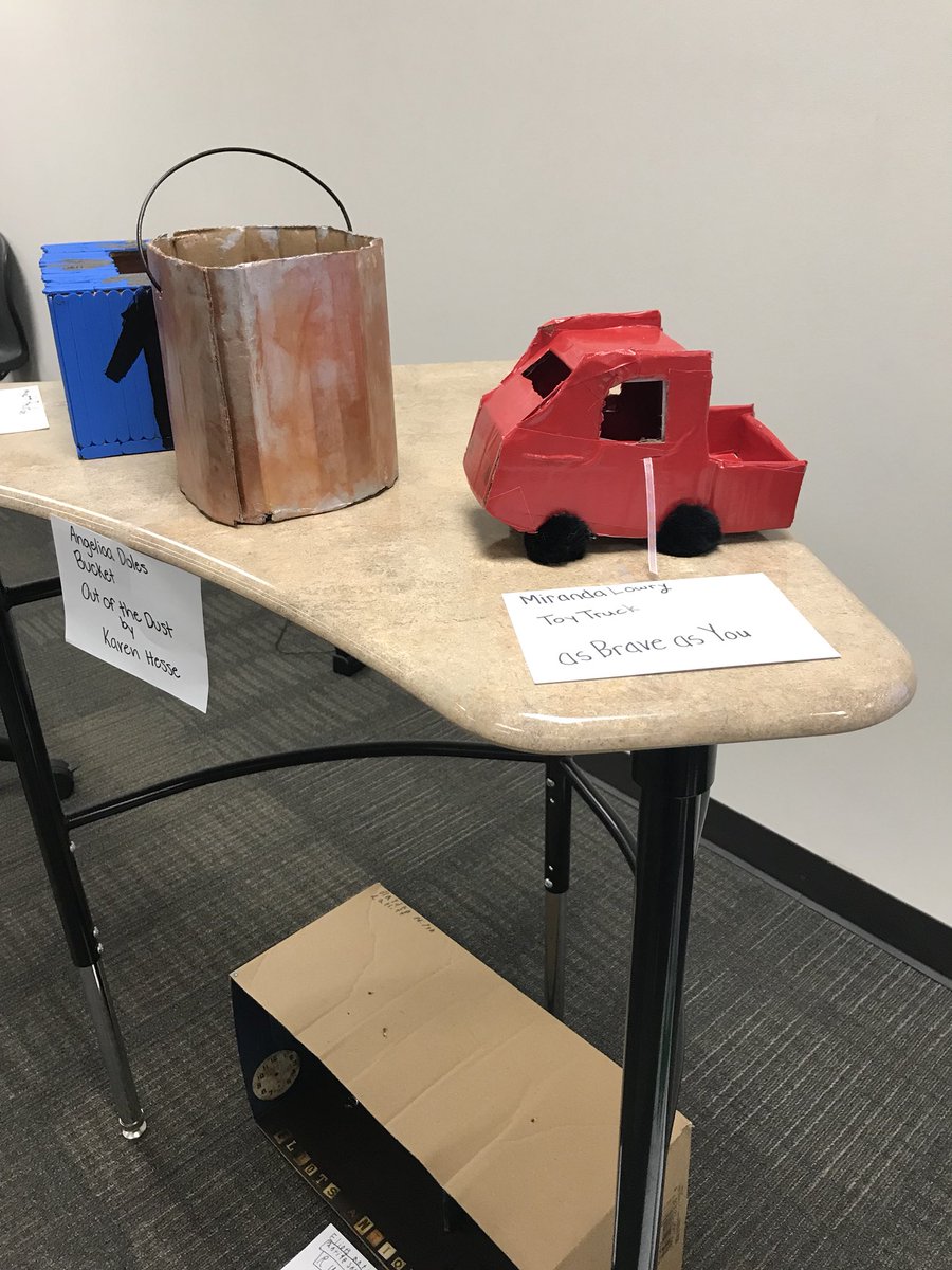 pezlady07's tweet photo. Proud of our 5th graders who chose to participate in the Book Club Artifact Museum. #livingthePTdream 
Over 100 artifacts presented! https://t.co/A8udBfGoLe