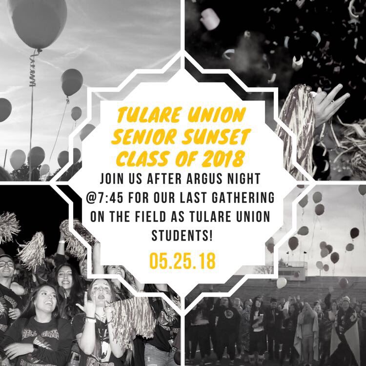 TulareUnionASB's tweet photo. 🔴ATTENTION SENIORS🔴
Don’t miss out on one of the last chances you have to be with the Class of 2018!!❤️💛🏹🌅 https://t.co/ETIn6b399n