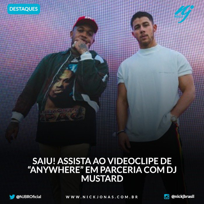 NJBROficial's tweet photo. Novo videoclipe de Nick Jonas em parceria com o DJ Mustard, #AnywhereVideo!

Você não pode deixar de conferir: https://t.co/Brb1tp7UaW https://t.co/yoKEkMhtad