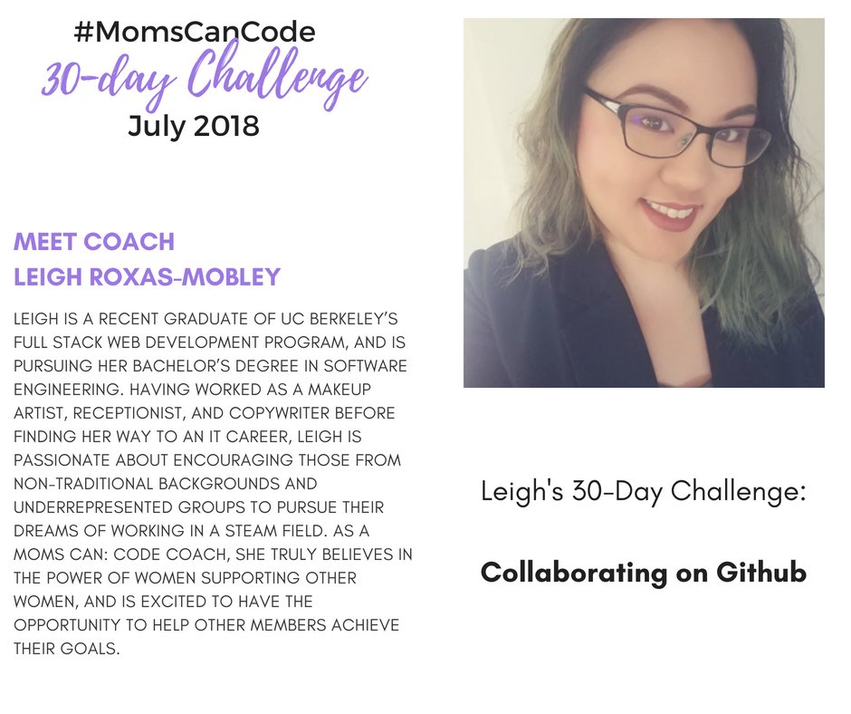threatinteljobs's tweet photo. Applications to work w/ #MomsCanCode’s Online Coaches on 30-Day Challenges will be open soon! Work with @LeighDebugs or @BekahHW this July! #github #techitout #momswhocode #momsintech #techmums #mujerestech #womenintech #womenwholead #technology #blockchain #tech #programming https://t.co/DAKd7xtlqR