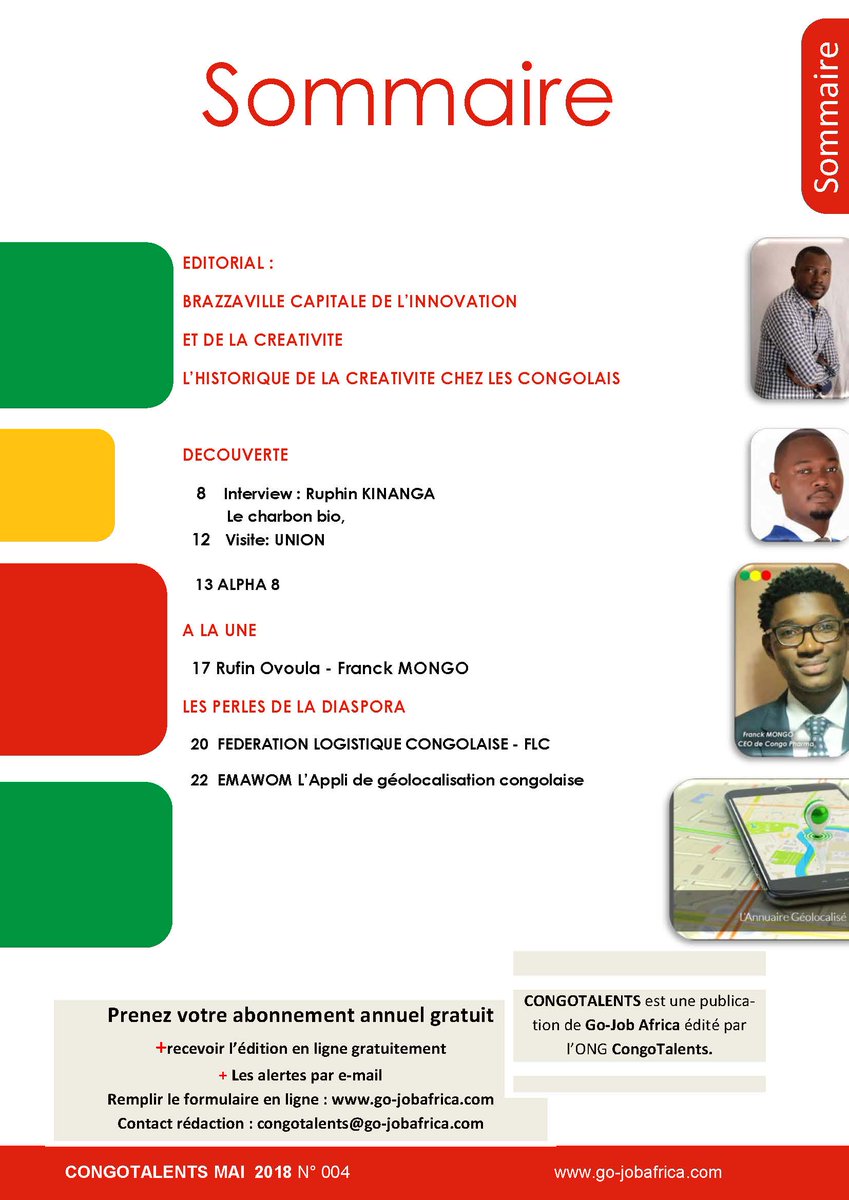 congo_talents's tweet photo. COMMENT VOYEZ VOUS L'AFRIQUE DE DEMAIN??

GO-JOB AFRICA VOUS OFFRE LE 4e NUMERO DU PREMIER MAGAZINE DE L'ENTREPRENEURIAT CONGOTALENTS!

Télécharger le Magazine gratuitement ici: https://t.co/9F11khsVQm https://t.co/kWRfnfTu4U