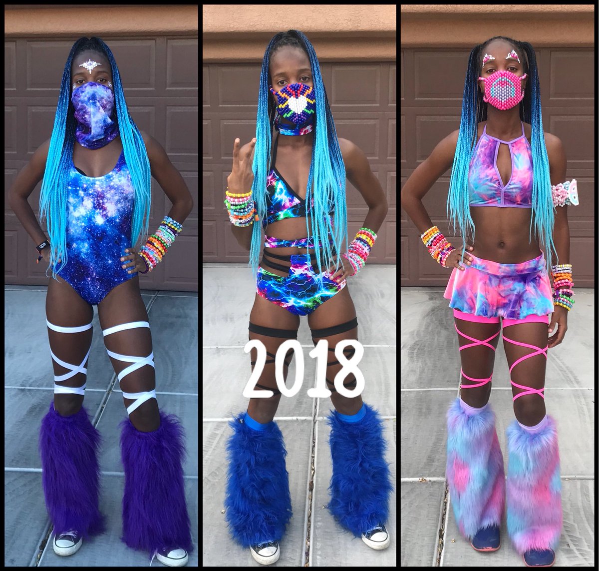 HarpyLady317's tweet photo. My outfits from the last 3yrs of EDC. and I loved every single one of them. Day 3 from all of them are my favorites #EDC18 #EDC17 #EDC16 https://t.co/PGhFGFRigj