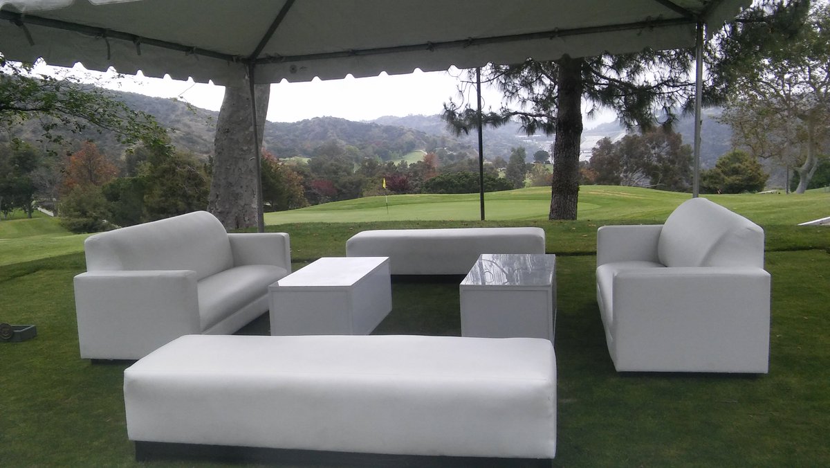 An outdoor canopy and furniture set up at a golf course. 
-
We are an event rental service company located in Los Angeles. 
#PartiesByGems #EventRentals #PartyRentals #ArcadeGames #GameRentals #Parties #Birthdays #SanFernandoValley #LaRentals #ChairRentals #falcon9 #worldgothday