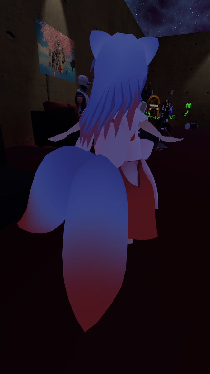 massun_nico's tweet photo. 深夜のVRCHAT4
#TailForce の朝は早い
1.ミラーズナイトバーで会ったオニャンコポンちゃんのTwinTail
2.同じくミラーズナイトバーで会った子。本人曰くケーブル尻尾
3.睡眠部屋に訪問しに来た長兎路ちゃんのウサ尻尾
4.同じく睡眠部屋のおうどんちゃんの尻尾
みんな違ってみんないい
#VRChat https://t.co/gksYO9uVyl