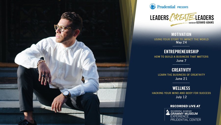 ABFCreative's tweet image. We&apos;re excited to announce @Prucenter Presents: Leaders Create Leaders hosted by @IAMGerardAdams w/guests @YahyaBakkar &amp;amp; @NewarkRadioCoop the first event is this Thursday for tix visit universe.com/leaders  
#LeadersCreateLeaders #GRAMMYMusuemExp