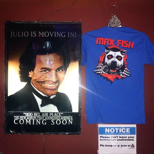 RBUmali's tweet photo. ☠ “Jake The Ripper” shirts are now available exclusively at @maxfishbar **Extremely limited supply so stop by and  grab one quick before they sell out! 😎 Sorry I am not going to hold or ship one for you. #jakelamottathedog #thedogsofmaxfish #maxfishf… https://t.co/lbzyhE3jhk https://t.co/EQi8IJ689U