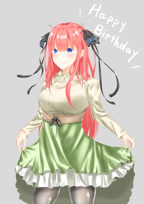 カルタさんがTwitterに投稿した中野二乃(五等分の花嫁)のイラスト。