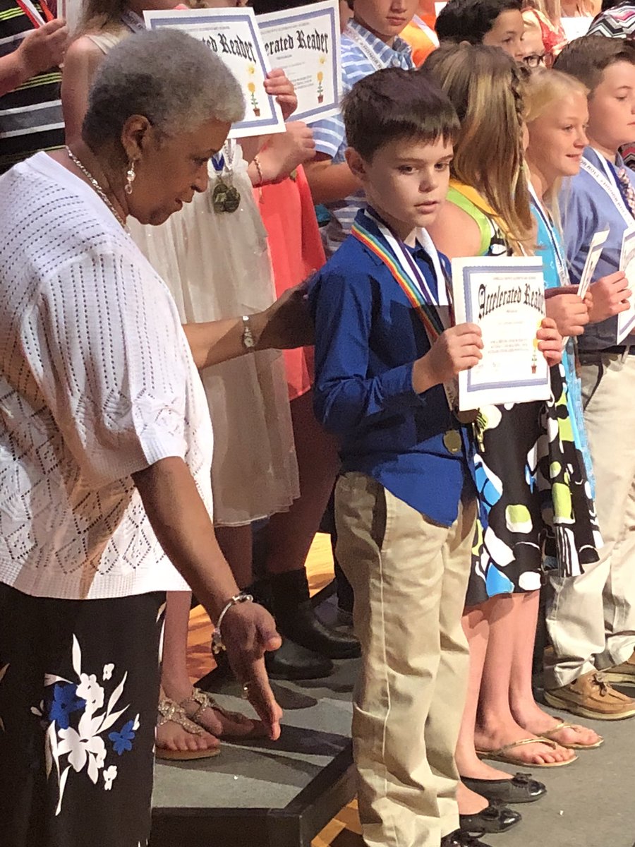 This 4th grade SMASHED... and we mean SMASHED our school’s AR point record. Over 800 points accumulated this year. Extremely proud of him and the role model that he is! Way to go! <a href="/ReasonerCynthia/">Cynthia Reasoner, Ed.D.</a> @dlangston60 #awesomeACES