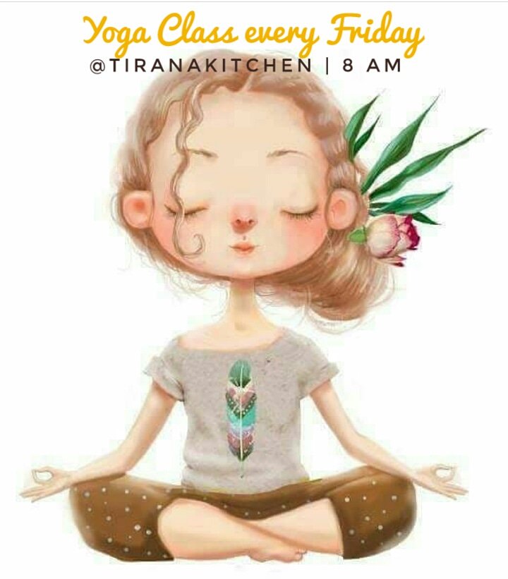 Join kelas #yoga tiap Jumat jam 8 pagi @TiranaKitchen <a href="/TiranaHouse/">TIRANA Kids & House</a>
