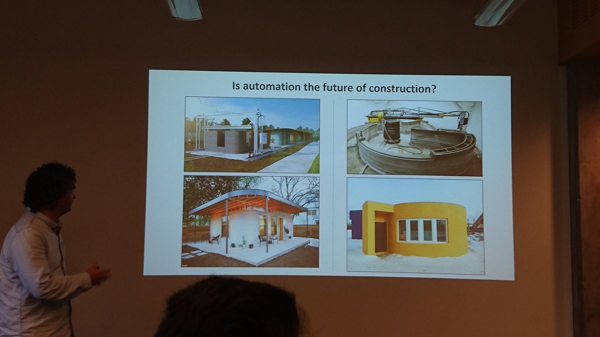 Barney Brady explaining why automation is the future of construction, and what work we can get machine to do for us. #UniMelbscicomm