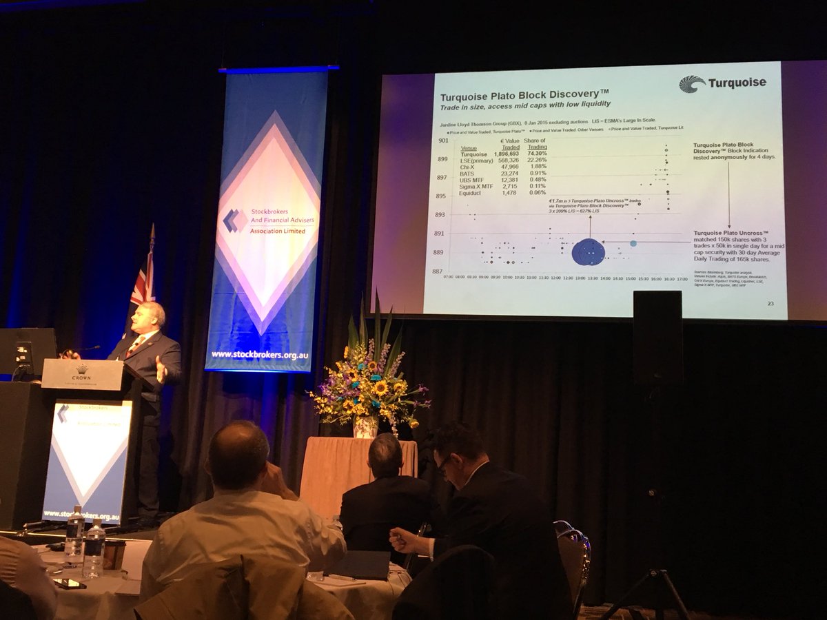PatriziaCelia's tweet photo. Robert Barnes presenting how @tradeturquoise Plato Block DiscoveryTM works. @LSEGplc #SAFAA2018 https://t.co/SBGTXHFtdH