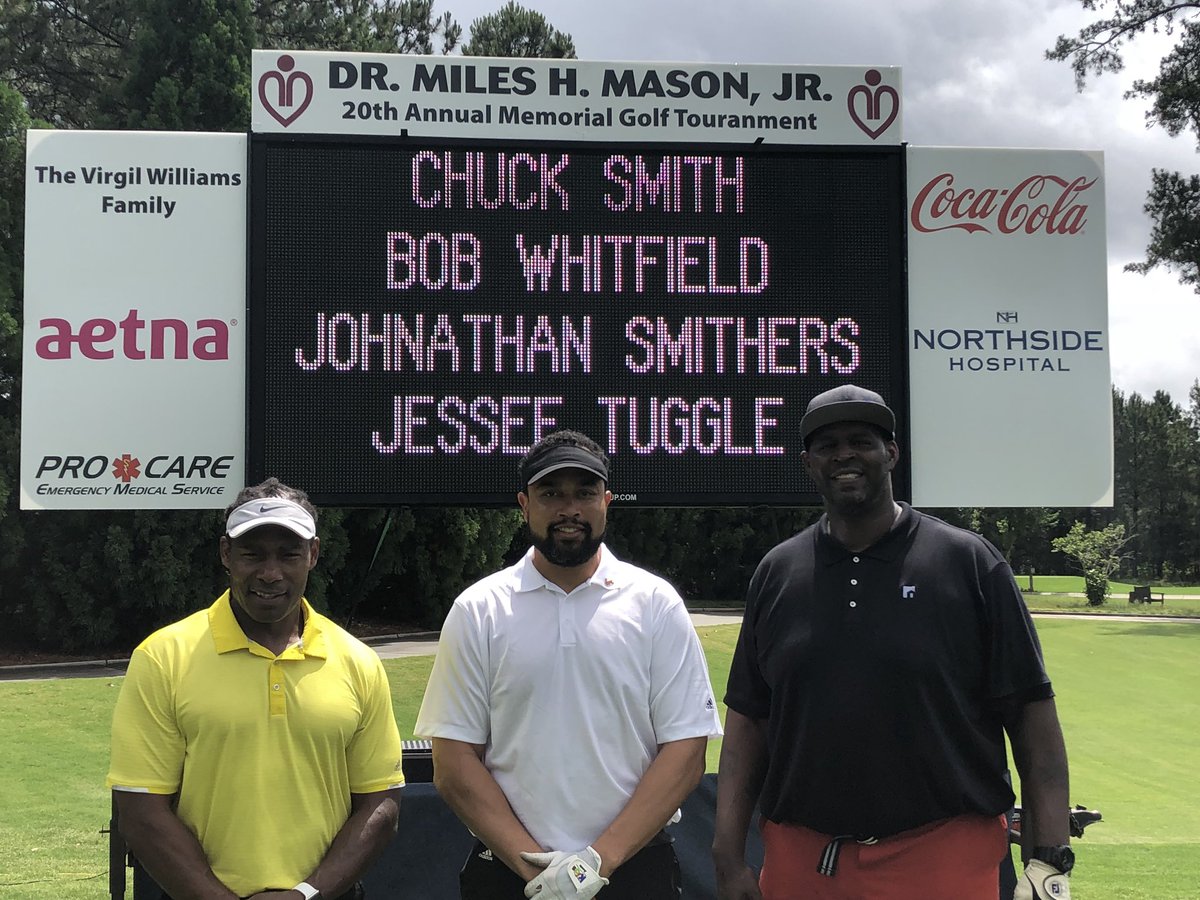 Had a great day Golfing with my friends <a href="/whatupbob/">Bob L. Whitfield III</a> n Jessie Tuggle for a great cause in 20th annual Miles H. Mason tournament to Benefit Concussion Institute @GwinnettMedical thanks <a href="/Aetna/">Aetna</a> <a href="/CocaCola/">Coca-Cola</a> for your support!
