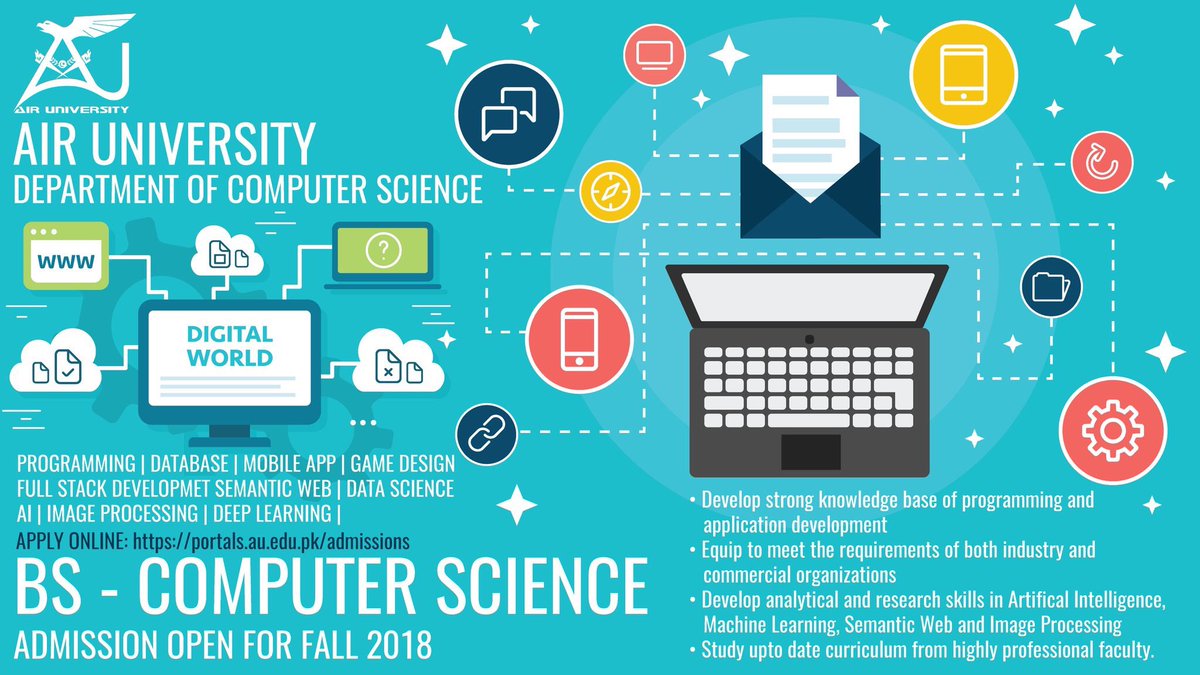 Airians's tweet photo. Air University Introduces New Program
Bachelor of Science in Cyber Security (BSCybSec)
Bachelor of Science in Information Technology (BSIT)
#IT #cybersecurity 
Visit AU Website: https://t.co/FA6wpcALyB
Online Apply: https://t.co/AizBrnWhQU https://t.co/wo8tnpVd7Y