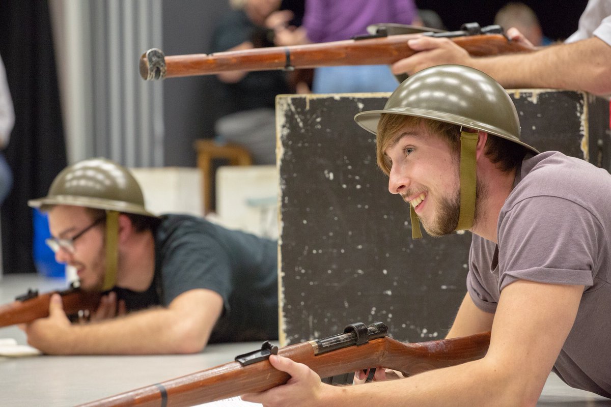 #4weekstilcurtainup #OhWhatALovelyWar <a href="/NSTheatres/">NSTheatres</a> and the countdown begins! 

These Irish ☘️ soldiers are having way too much fun!

“It’s hard to give ground, now we’re so near our goal!”