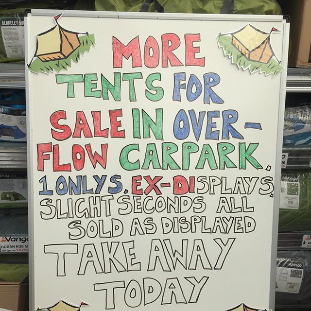 norwichcamping's tweet photo. #LOCALpeople for a #LOCALshop? (Where have we heard that before?) Come and see the very #BestBargains we have... one-off #tents at #sillyprices! #ExDisplay, #SlightSeconds - all sold as seen, set-up for you to view in our over-flow car park. Come-a-runnin! #AirTents #PoledTents https://t.co/bf8x1Wteun