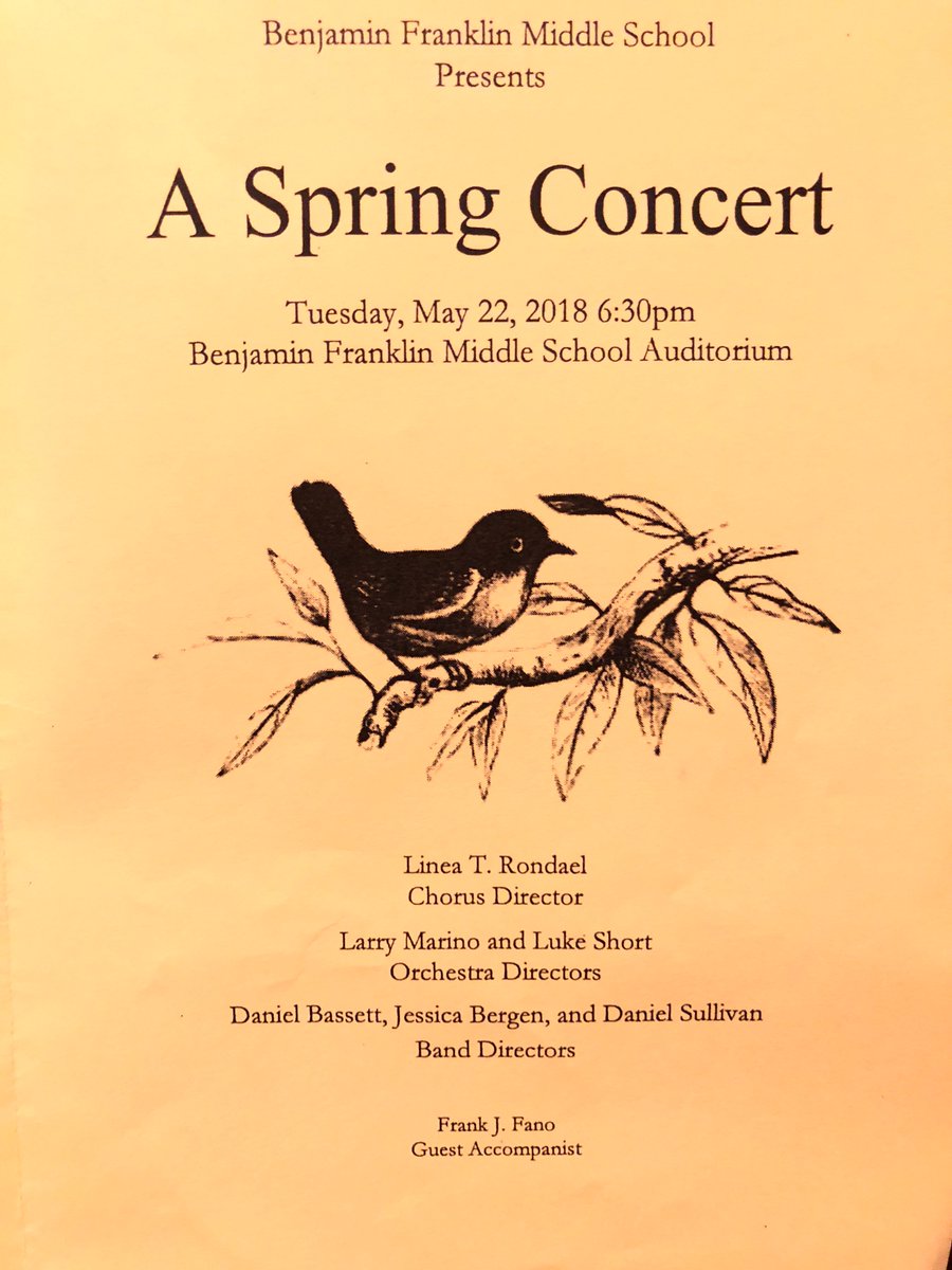 At the <a href="/TeaneckBFMS/">Benjamin Franklin MS</a> Spring Concert.  Our student musicians are so talented.  The concert is wonderful!  Thanks to our chorus, orchestra and band directors for your dedicated work with the student musicians!  #teaneckpublicschools