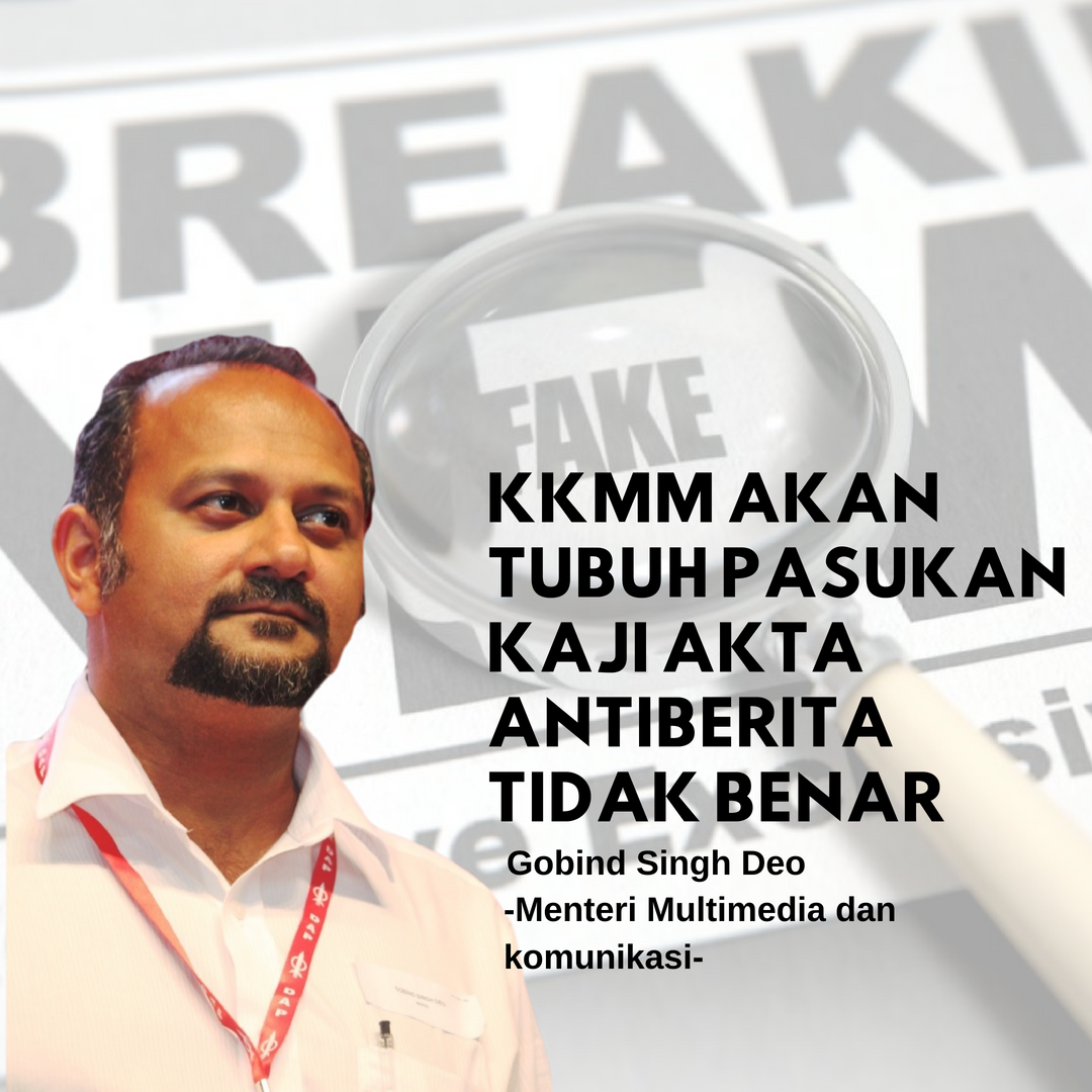 WalkTheTalkLah's tweet photo. Gobind berkata beliau dan pasukan itu akan mengkaji semua perkara berkaitan Akta Antiberita Tidak Benar sebelum mengemukakan satu cadangan kepada Perdana Menteri Tun Dr Mahathir Mohamad pada Mesyuarat Kabinet esok. https://t.co/vQvV0IunqJ