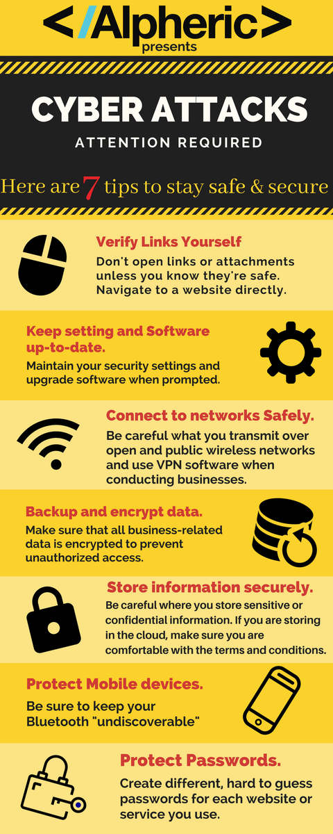 AlphericIN's tweet photo. #Hackers are everywhere, nothing is #secure these days. #beprepared 
7 #tips to make your #gadgets  #safe and #secure from #cyberattacks! 

#CyberSecurity #gdpr #tech #infosec #cybercrime #alpheric https://t.co/QeEcLAYJif