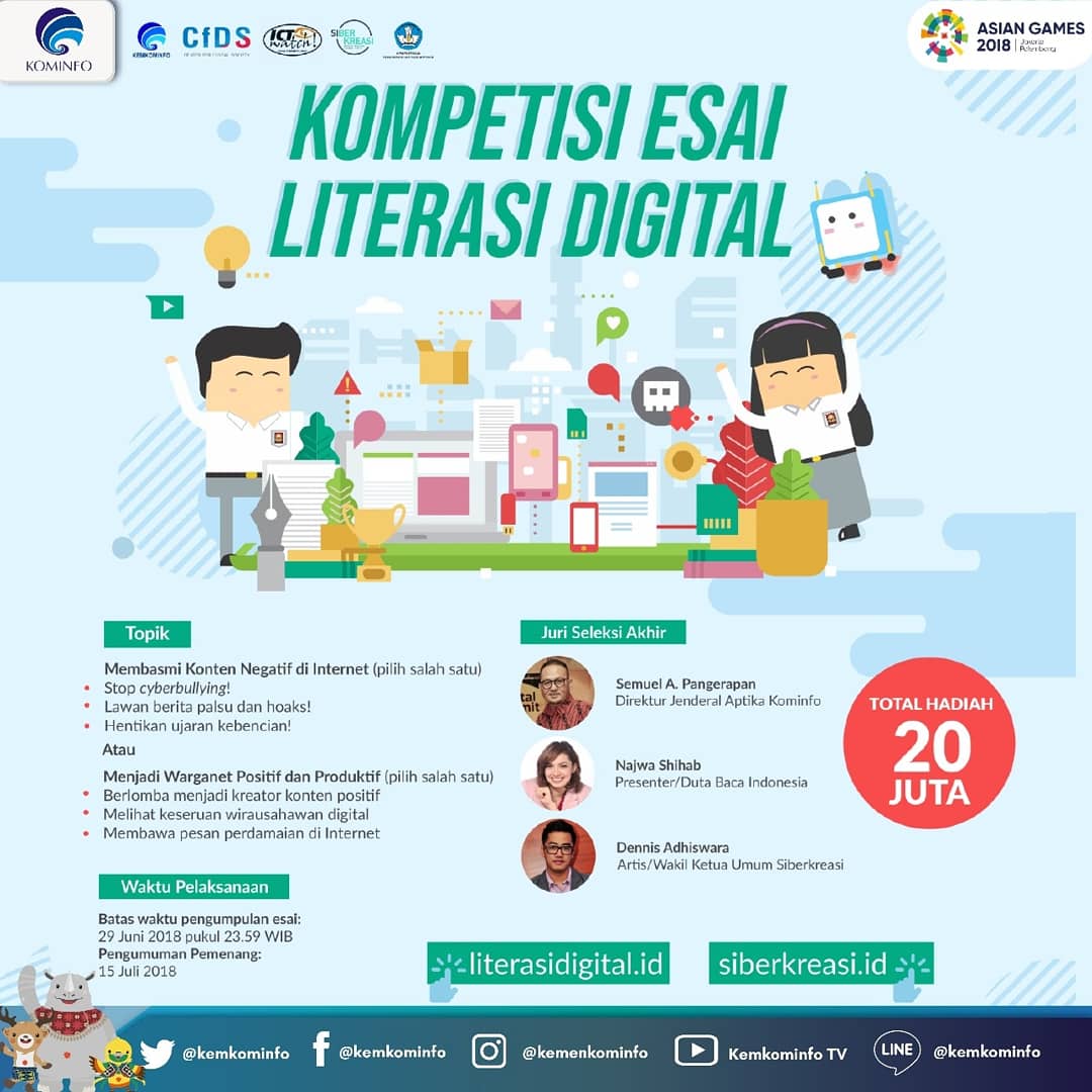 Poster Digital  Literasi  semua tentang informasi poster