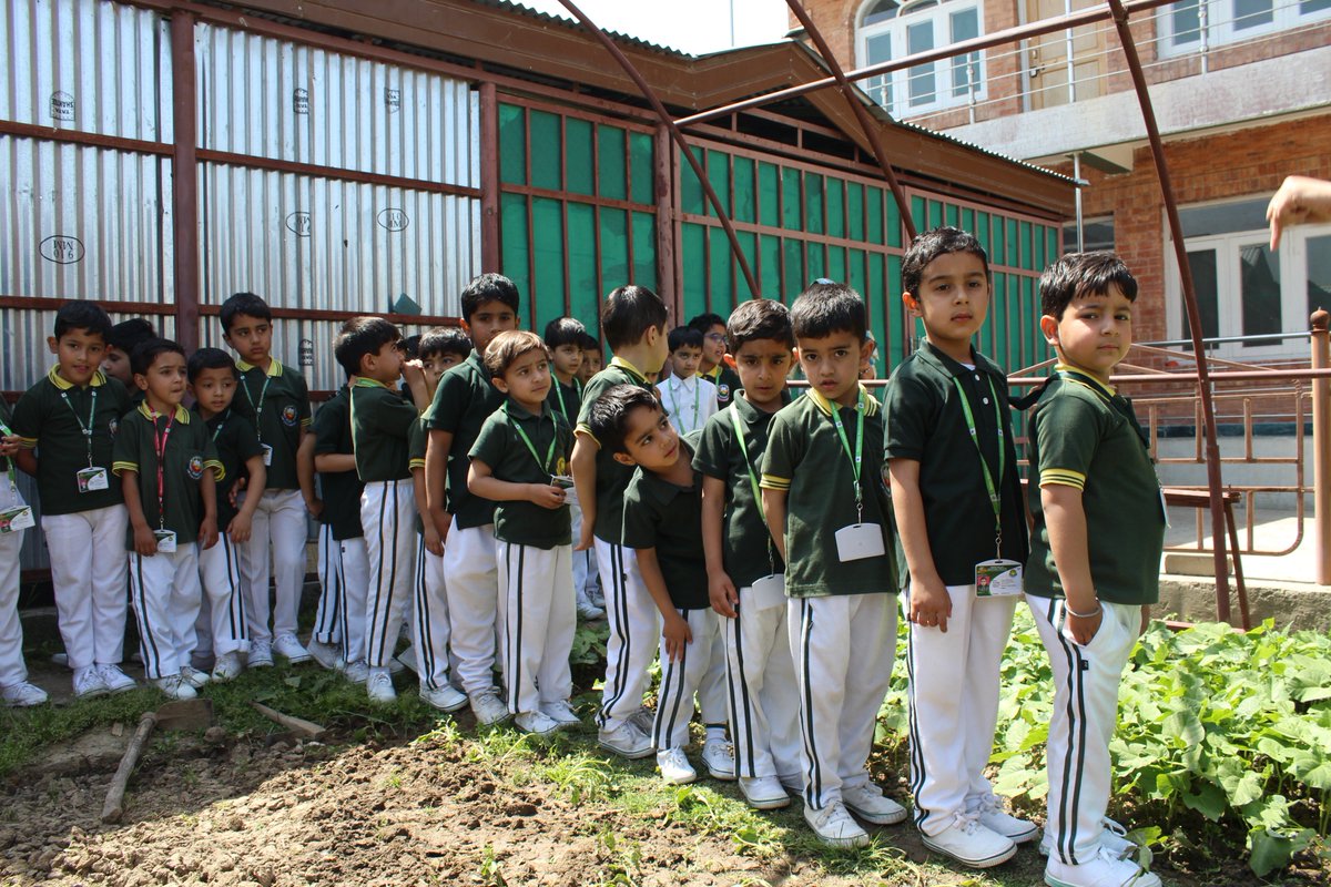 A #Kitchen_Garden_Visit for PPD children.
The learning objectives of the visit are:
a) Identification of different plants
b) Composition of soil and its use
c) Importance of growing vegetables 
d) Identification of different shaped leaves
#GreenValleySchool #Kashmir