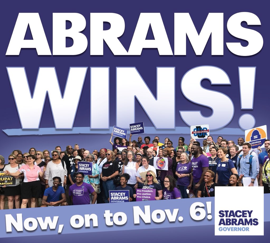 fairfightaction's tweet photo. Onward with @StaceyAbrams! 🙌🏾 

Let’s make history together, Georgia ➔  https://t.co/K7b5xflYS1 #TeamAbrams #gapol https://t.co/gEeJ1fIDGr