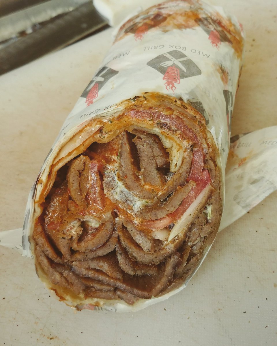 medboxgrill's tweet photo. This my friends is the king of the gyros.... Only the half of our famous wrap!! :) #foodtruck #gyro #medboxgrill #delicious #foodie #Mediterranean #MN #StPaul https://t.co/MbtArqzV1A
