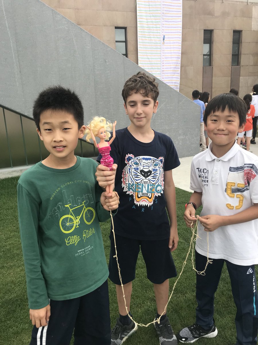 catyrmath's tweet photo. How many rubber bands do we need for Barbie to bungee jump without hitting the ground? Real math @SASchina @EricPaci @SusanNegley @ddmeyer #nctm https://t.co/0jixEDzM0d