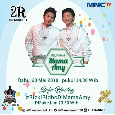 Jngn lupa ya tmn" k2rl ku ramein hastag nya siank ini smngt💪💪.
Bismillah tuk abng twins semoga berkah lancar end sukss trs karir dan karya mu makin banyk job nya doa terbaik untuk abng twins ku amin🙏Smngt end sht" ya bang

<a href="/DA2_Rizki/">Rizki 2{R} Real</a> <a href="/DA2_Ridho/">Ridho 2{R}</a>
#RizkiRidhoDiaMamaAmy