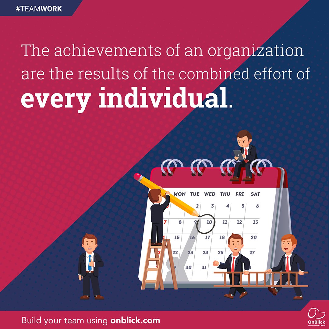 OnBlick's tweet photo. The best teamwork comes from those who are working towards one goal united!!!
.
Build your team using OnBlick_ https://t.co/zPWSBhLoS6
.
#teamwork #team #teamworkhard #schedule #tuesday #goal #calender #united #career #job #HIB #jobseekers #job #tech #techjobs #OnBlick https://t.co/AqjqNwNAHE