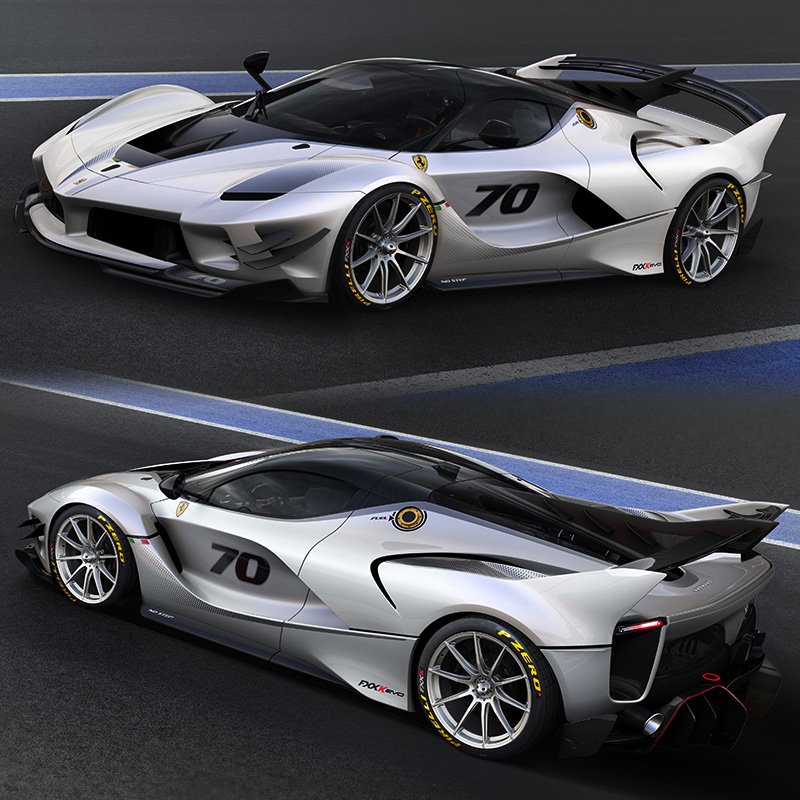 theautoweb's tweet photo. Because the Ferrari FXX K wasn't hardcore enough, the Prancing Horse is upping the ante with FXX K Evo. It has the same 1,036-hp hybrid powertrain, but its aero now produces 1,300 pounds of downforce at 124 mph! #Ferrari #FXXK #fastcars #supercars #hypercars #coolcars #cars https://t.co/3zQJw0np4Y