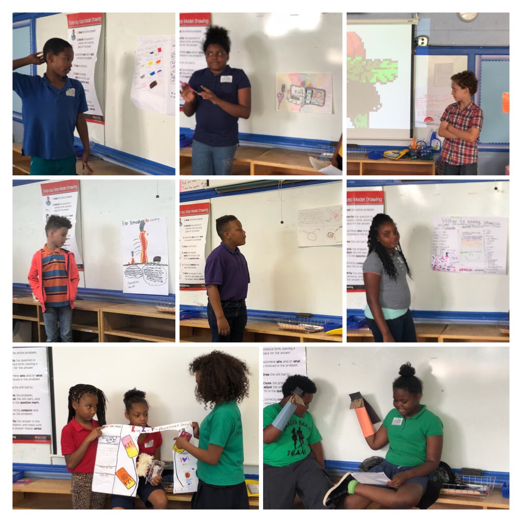 MaryAvans1's tweet photo. Today students presented their #wonderprojects Everything from “How to cook a steak,” to ”Let’s learn Chinese with puppets!”  @BargerAcademy @HCDEOppZone #engaged https://t.co/xxLgxjO7Ku
