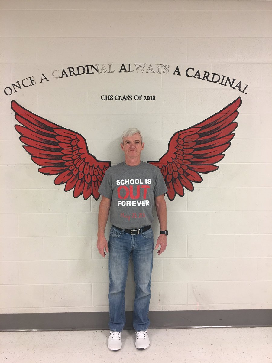 retiredHSFB's tweet photo. Tomorrow is my last day of teaching and coaching after 41 years. Proud to finish my career as a Clinton Cardinal! #chscards https://t.co/9HPMPchVH6
