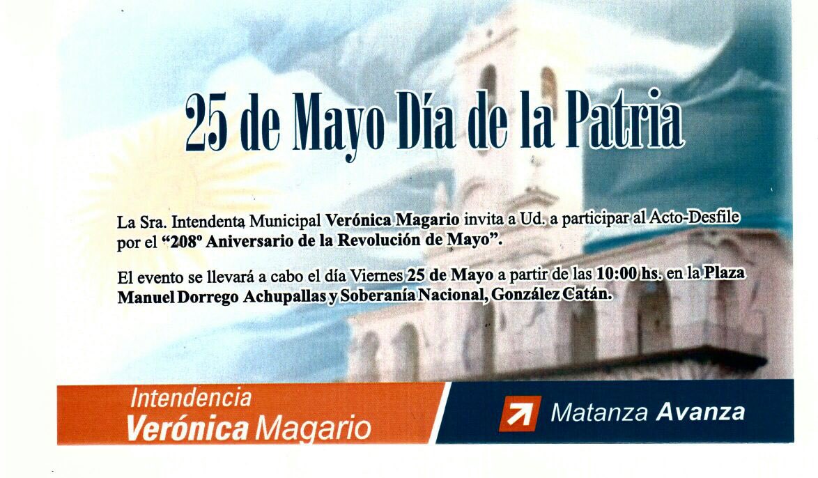 MLaMatanza's tweet photo. En la Matanza tambien festejamos el Día de la Patria @catedrarrpp1un https://t.co/SbM2G5tmLs