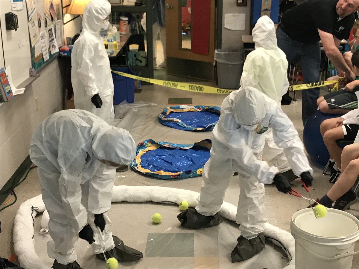 sanders4th's tweet photo. Mock environmental hazard. My students have it contained. https://t.co/q1MqdkFMVD