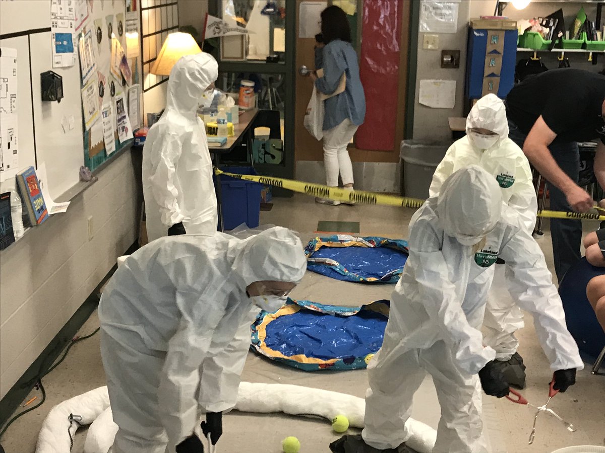 sanders4th's tweet photo. Mock environmental hazard. My students have it contained. https://t.co/q1MqdkFMVD