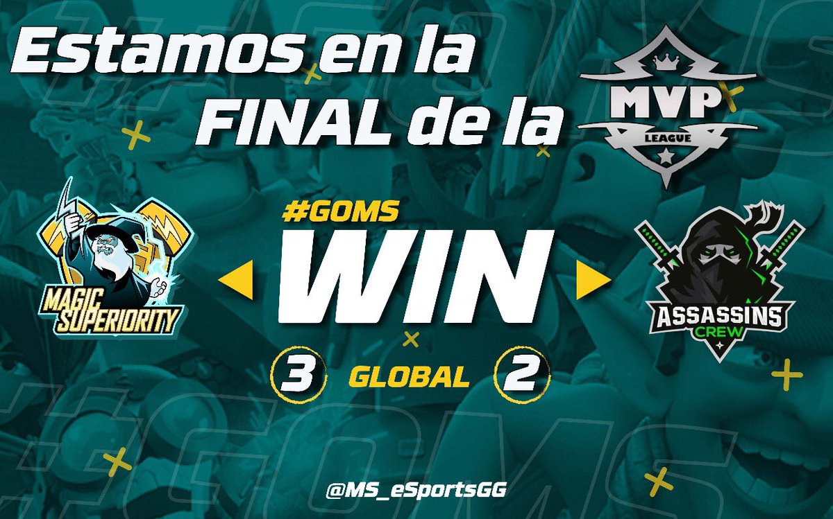 #ClashRoyale

Nos llevamos la victoria por las  semifinales de <a href="/MVP_League_/">MVP League</a> contra @AssassinsTeamGG en un gran encuentro. GGWP Asesinos! 
Grandes actuaciones de todos los Mágicos 🧙🏻‍♂️
Canal @SecryGamer

Ahora vamos contra <a href="/inSomniaGloryGG/">inSomnia Glory</a> en la gran final !
#GoMS #WeAreLatam