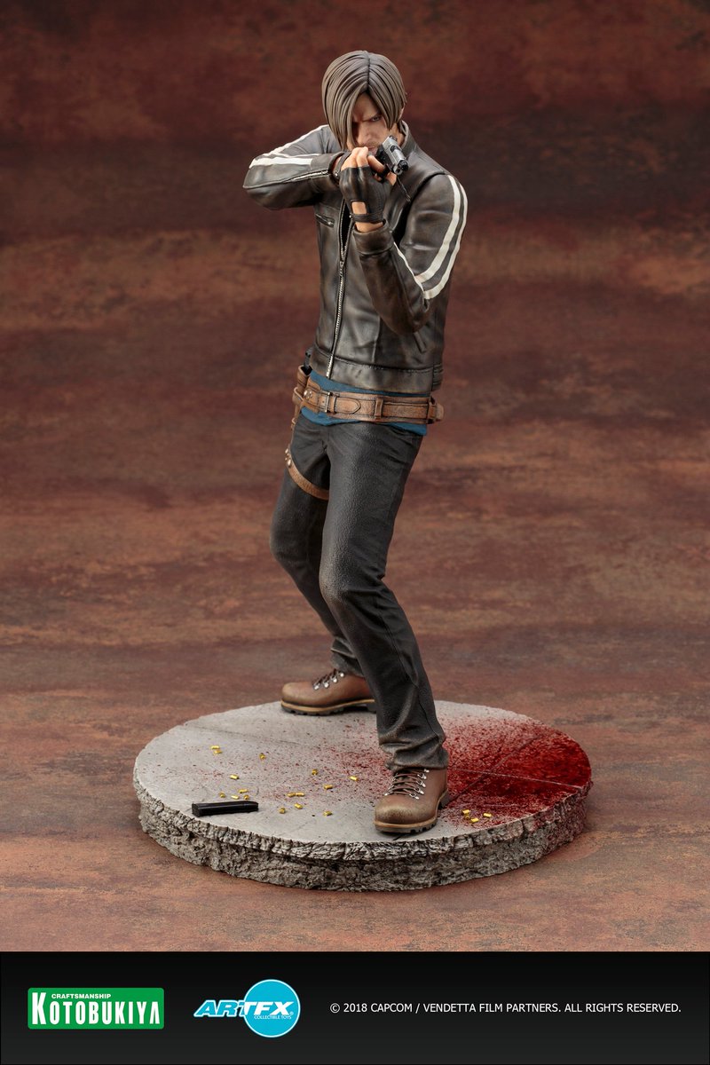kikakuguys's tweet photo. 【新商品情報】『バイオハザード：ヴェンデッタ』より商品化「ARTFX レオン・S・ケネディ」￥14,800(税抜)が、明日より全国の小売店様へ順次出荷となります。店頭へは25日頃より順次並べていただけるかと思います。写真のパッケージが目印です！どうぞよろしくお願いします。🧟‍♂️【なけるぜ】 https://t.co/8PLHsxlMW0