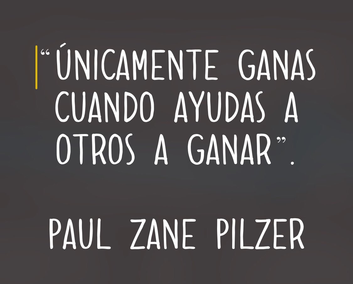 BelenArcones's tweet photo. “Únicamente ganas cuando ayudas a otros a ganar”.

Paul Zane Pilzer

Me encanta! https://t.co/YkT2pWT33N